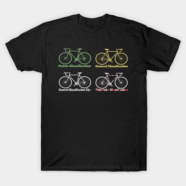 Cyclist Bicycles Color Different Classifications France Bike T-Shirt by Tesign2020